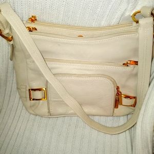 Stone Mountain  shoulder bag NWT  genuine leather  cream color